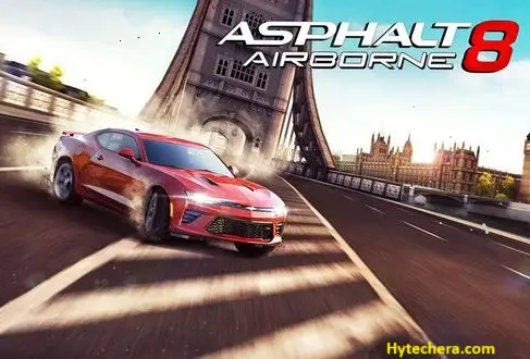 sphalt 8: Airborne game screenshot featuring high-speed racing cars performing stunts and drifting on dynamic tracks