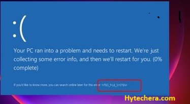 A laptop screen displaying a Blue Screen of Death (BSOD) error, indicating a system crash or critical failure
