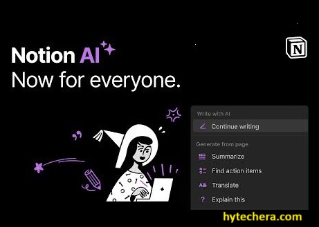 Notion AI Student organizing class notes and to-do lists with Notion AI on a laptop.