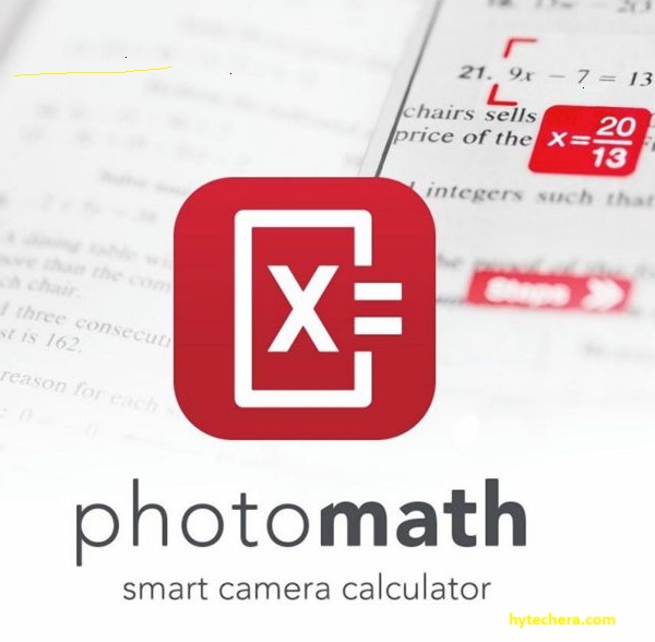 Photomath Student using Photomath app to solve a handwritten math equation with step-by-step guidance.