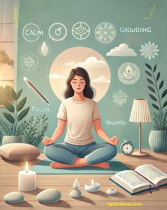 Young adult using meditation as a daily practice for natural stress management