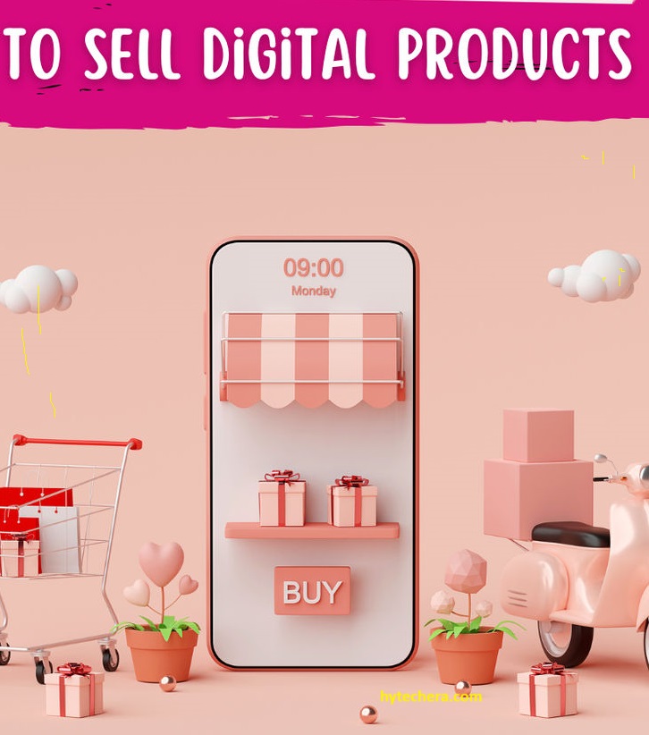 Sell Digital Products Laptop screen showing passive income dashboard from digital product sales.