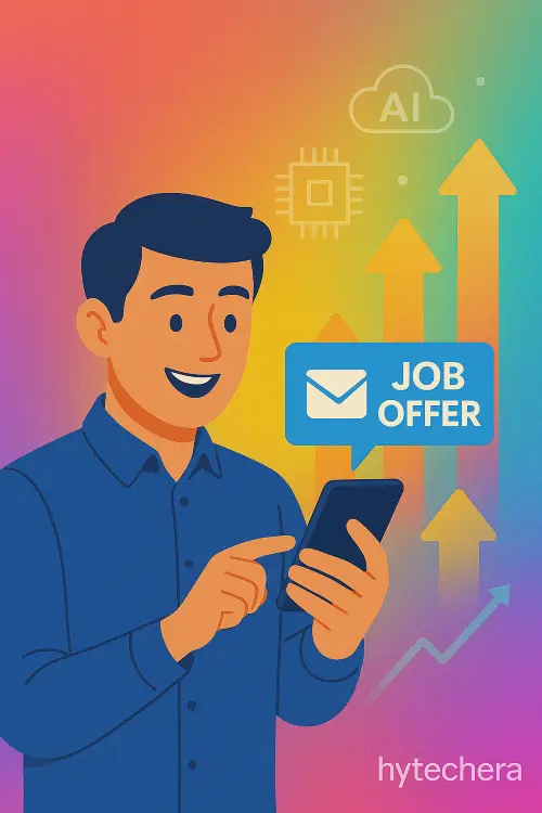 job seeker receiving job offer using ai tools for career success