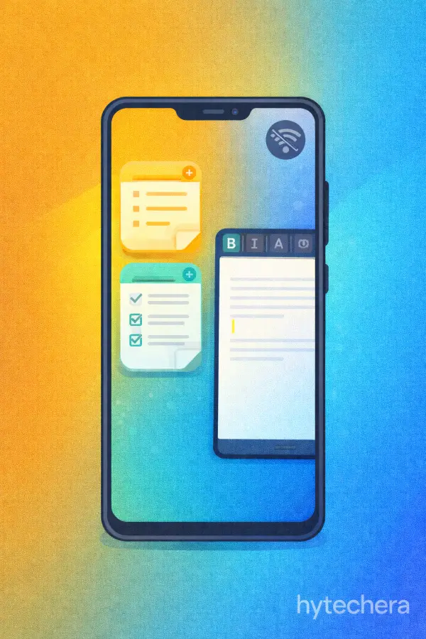 offline-productivity-notes-android-apps-2026-hytechera offline productivity and note taking apps on android phone